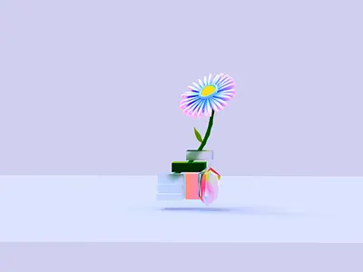 Spring Gems 3d animation diamond floral flowers gem glass glow graphic design illustration motion graphics playful prism spring transparent