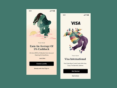 Onboarding UI app app onboarding branding card ui clean credit design login mater card mobile app onboarding payment product design signup typography ui ui ux user experience ux visa