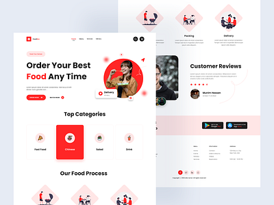 Food Delivery Web UI app design landing page landing page desing ui ui design ui desing