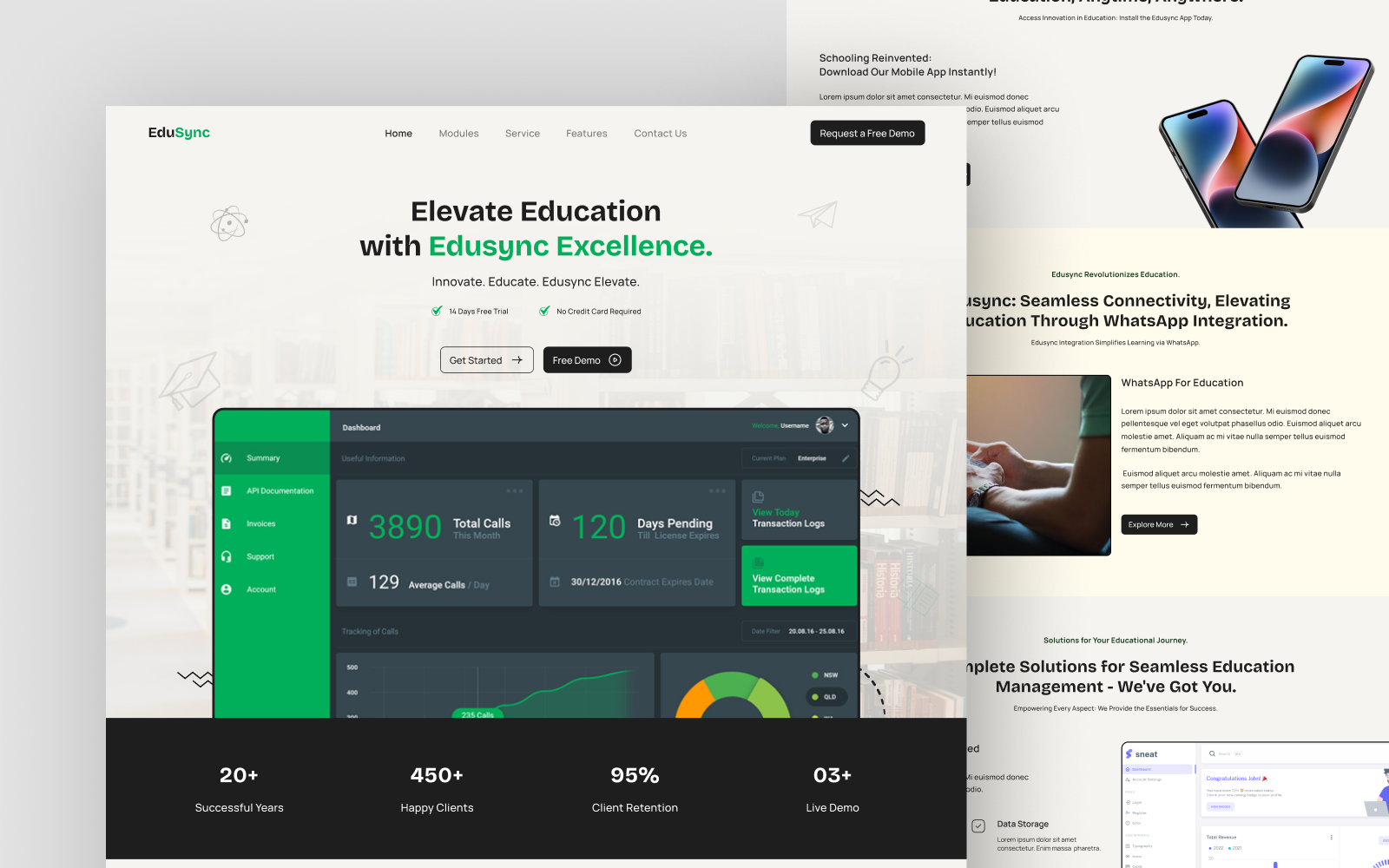 Educational SAAS Website Landing Page educational webite home page educational website home page design landing page design saas landing page saas website ui ui design