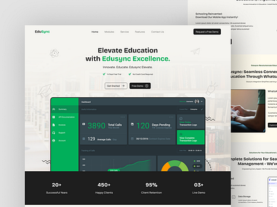 Educational SAAS Website Landing Page educational webite home page educational website home page design landing page design saas landing page saas website ui ui design