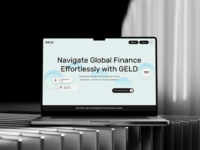 GELD - Money Service Landing Page bank digital finance money service online transfer payment savings transcation transfer ui uiux user interface wallet website