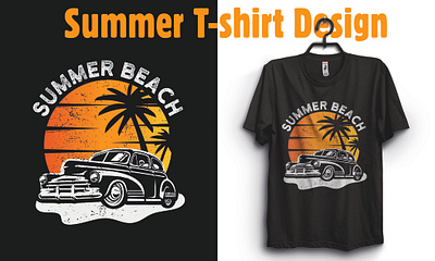 Summer, Beach T shirt Design brach tshirt custom t shirt design graphic t shirt illustration logo summer tshirt t shirt t shirt design tshirt logo typography ui