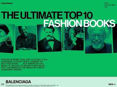 Top 10 Fashion Books Landing Page concept design interaction online store ui ux website