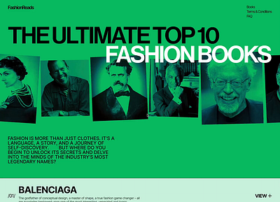 Top 10 Fashion Books Landing Page concept design interaction online store ui ux website