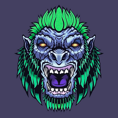 Crazy monkey design graphic design illustration logo vector