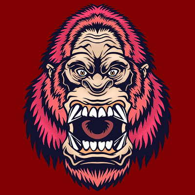 Crazy monkey design graphic design illustration logo vector
