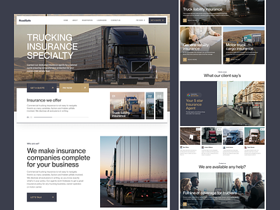 Truck insurance agency website agent business insurance company company profile consultant corporate customer service insurance company interface landing page protection small business startup ui ux webdesign website design