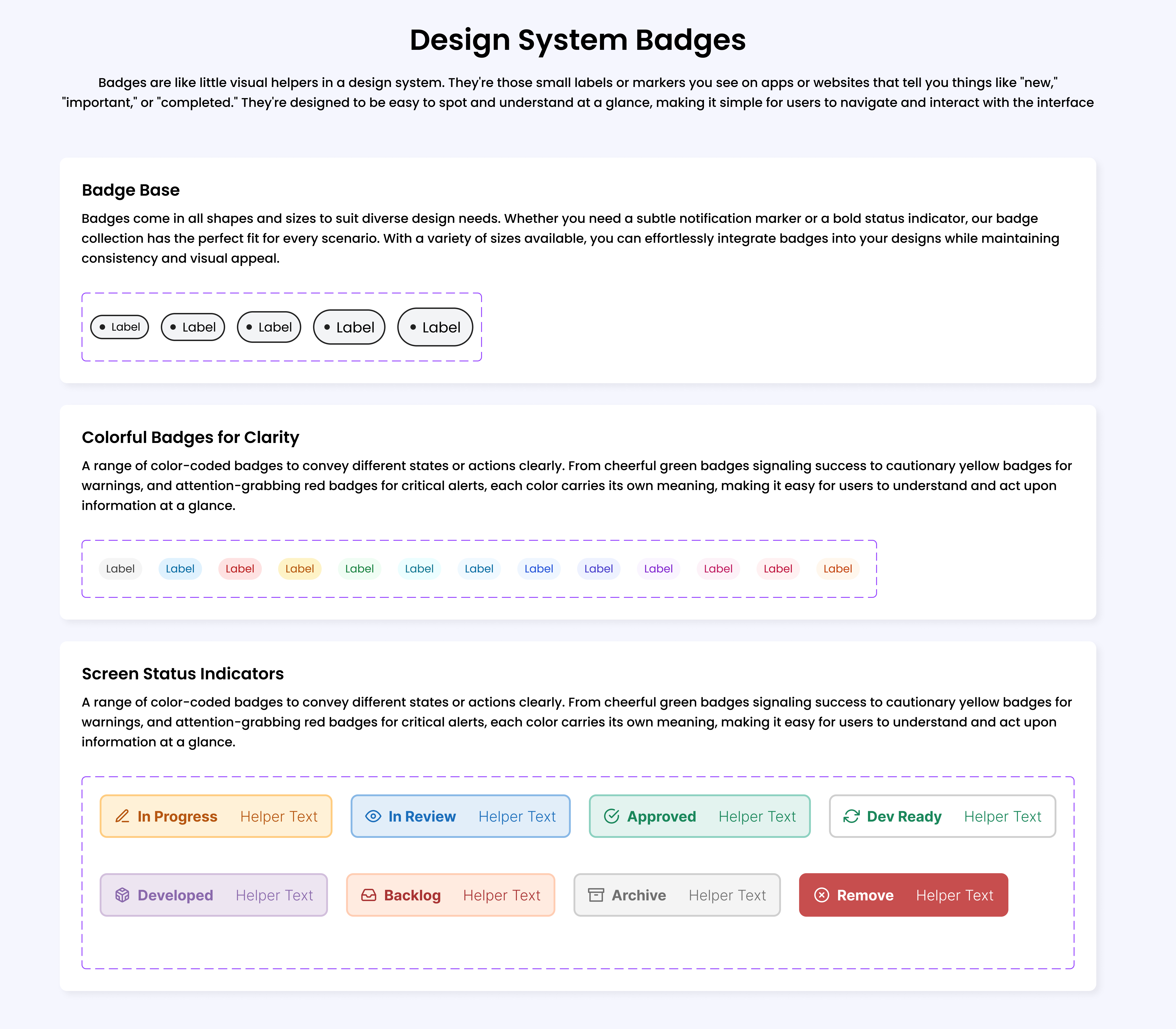 Badges Description badges base badges branding color badges dailyui design design system figma graphic design illustration logo screen badges ui ux vector