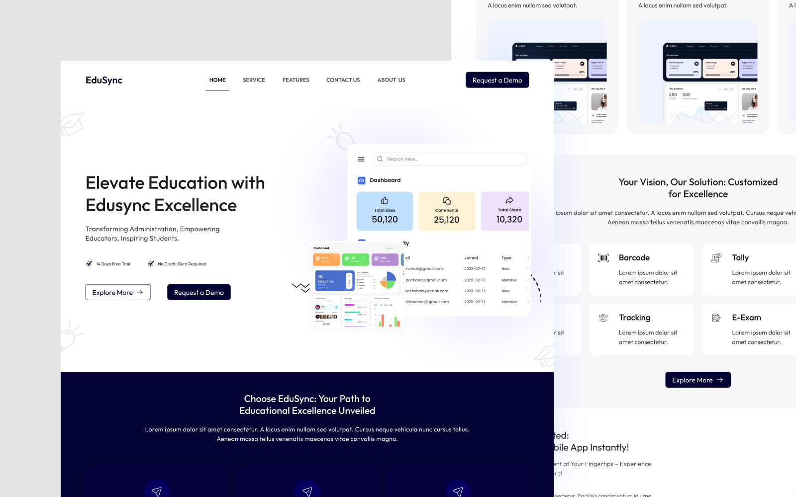 Educational SAAS Website Landing Page education website homepage educational website design figma homepage design inspiration landing page landingpage design saas website homepage ui ui design user interface