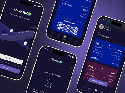 DigiYatra Application Redesign - Design Concept ✈️ app design app redesign best ui work branding design work digiyatra app digiyatra app redesign graphic design illustration logo product design ui ui redesign uiux ux research