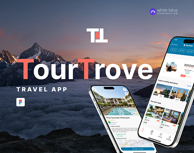 TourTrove - A Travel App | White Lotus Corporation android application beautiful branding company create creative design figma ios mobile app modern service technology travel trending ui uiux web design website