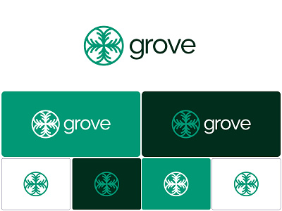 Grove logo mark abstract logo brand branding family forest forest logo friendly grove grove logo logo minimal logo modern logo organization planners products simple logo society tree tree logo unity