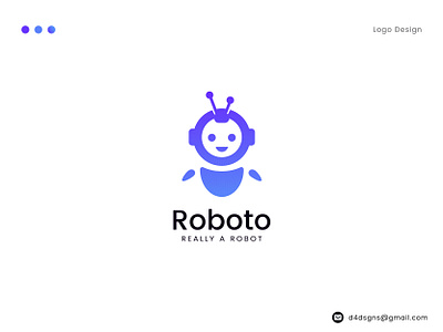 Chat Bot | Roboto Design Concept | Logo Designer brand identity branding business logo chatbot design graphic design illustration illustrator logo design robot logo roboto vector