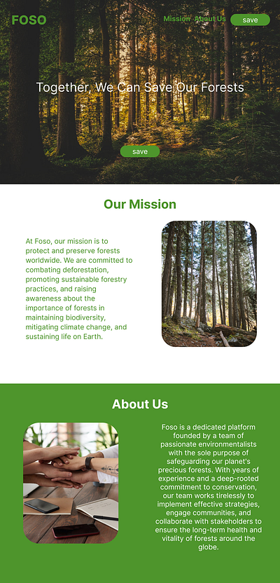 Forest website design figma forest graphic design green save ui web web design website