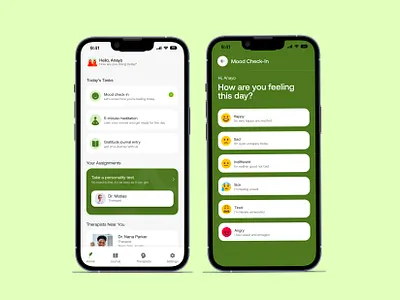 Mental Health and Therapy App app design fitness healthcare lifestyle meditation mental health mobile app product design therapy ui ux