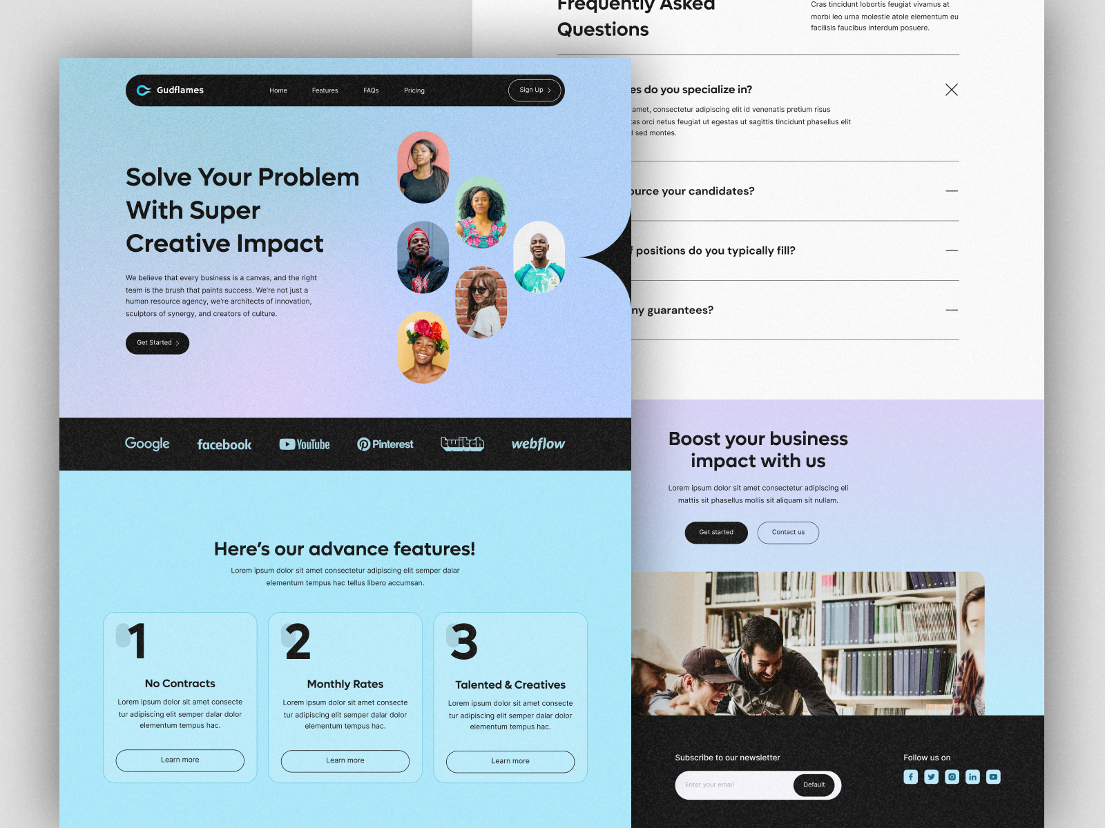 Example of Landing Page / Website Design In Figma