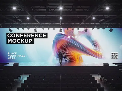 Conference Hall Screen Mockup cinema concert conference conference hall screen mockup corporate digital hall interior light party presentation projection projector scene screen theatre