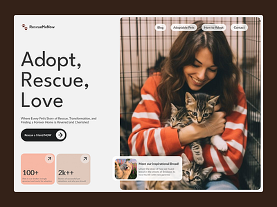 Pet adoption service web design design figma ui ux web webdesign