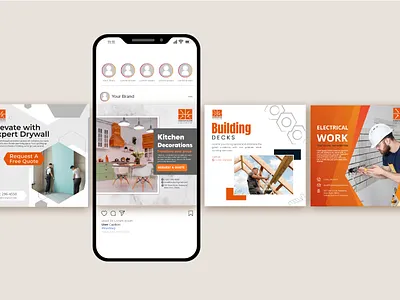 Renovation Social Media Post branding design graphic design illustration illustrator logo photoshop renovation post social media post ui ux vector