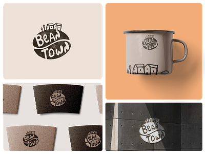 Bean Town - Branding bean logo bean town cafe branding cafe logo coffee app design coffee bean brand coffee brand coffee logo handdrawn logo starbucks design app town brand