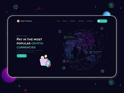 Cryptocurrency Website Design app blockchain branding crypto design landing page ui ux web
