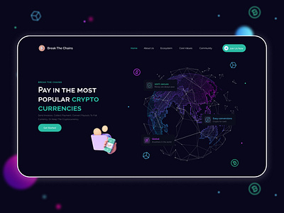 Cryptocurrency Website Design app blockchain branding crypto design landing page ui ux web