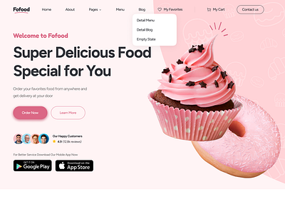 Fofood Website Landing Page design figma design fofood website illustration interface design landing page landing page design ui ui design user interface design ux design web app design web application design website website design