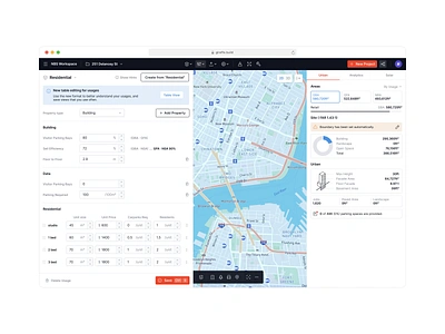 Urban Design & Analytics Platform architecture design tool map material mui saas shadcn tailwind tool ui vertical saas windows