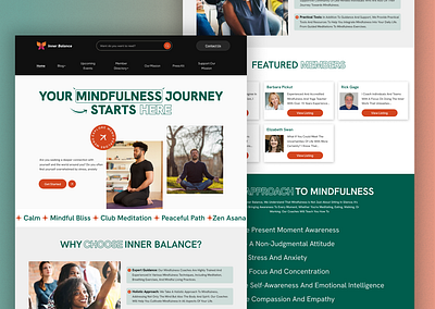 Inner Balance- Mindfulness Coaches Landing Page branding business design header health health design health website homepage landing page landingpage meditate meditation mental health design mental health ui mindful page ui ui website ui design user interface yoga