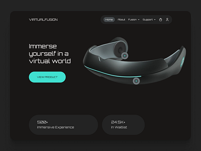 VR Headset Landing Page Hero Section hero hero section home page landing page ui ui design virutal reality vr web design