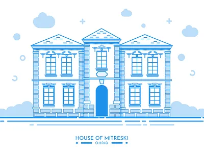 House of Mitreski, Ohrid, Macedonia 1912 adobe illustrator architecture city construction cultural design elegance europe heritage house illustration inspiration macedonia neoclassical style ohrid traditional unique vector windows