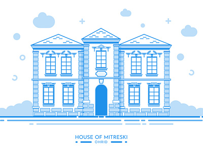 House of Mitreski, Ohrid, Macedonia 1912 adobe illustrator architecture city construction cultural design elegance europe heritage house illustration inspiration macedonia neoclassical style ohrid traditional unique vector windows