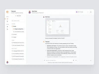 Chat Layout 💬 ai app artifical intelligence chat chat page chatgpt design gpt header icon layout message sidebar ui ux
