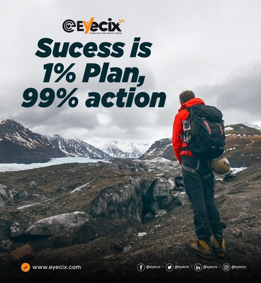 Sucess is 1% Plan, 99% action by Eyecix on Dribbble