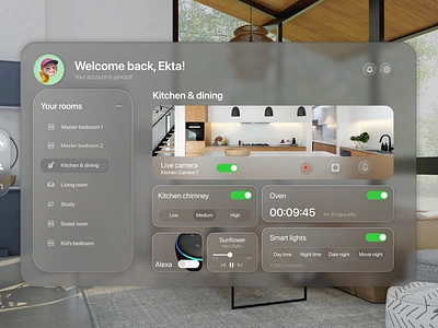 #021_DailyUI Home Monitoring alexa app apple vision pro ar dailyui design figma google vr home control home monitoring interface smart home ui vision pro vr