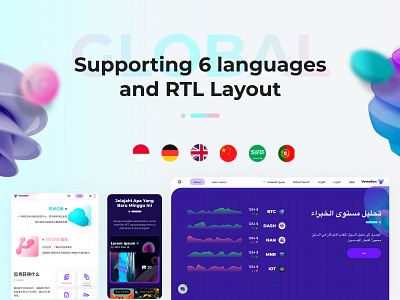 Multilanguage Website 3d illustrations ai arabic design artificial intelligence chat bot clean design e wallet landing page minimal ui mobile app responsive website rtl rtl layout single page ui design