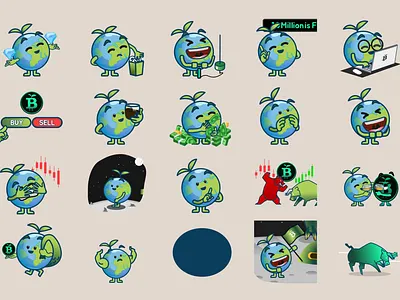 $GBTC Crypto Coins Animated Sticker Pack aftereffect animation animated stickers animation branding character animation character design gif animation lottie motion graphics sticke telegram stickers