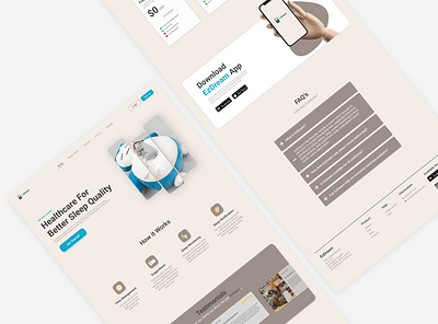 Landing Page Design app branding design graphic design healthcare landing page product design sleep ui ui design ux web design