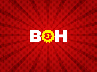 B&H american ampersand b duochromatic e commerce flat graphic design h halftone logo minimalism nigeria nigerian red retail sale sticker shop star logo store