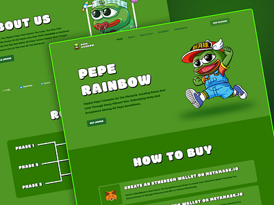 PEPE RAINBOW The Ultimate Pepe landing page. blockchain coin crypto crypto landing page cybersecurity frog landing page meme meme landingpage meme website memecoin memecoin landing page memes pepe pepe meme pepe nft pepe websitr pepecoin perry token website security