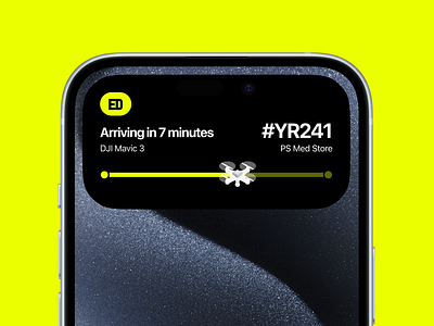 Dynamic Island — Drone delivering tracking delivering drone dynamic dynamic island ios iphone island notification order status track ui widget