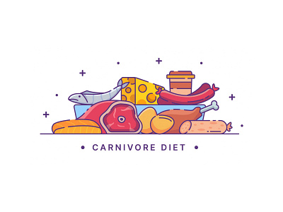 Carnivore Diet Illustration Drawing carnivore carnivore diet carnivore illustration diet food health vector illustration