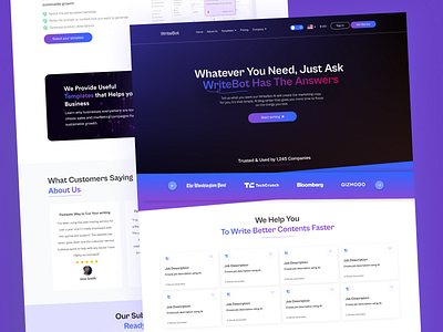 Writebot Web Design branding graphic design ui