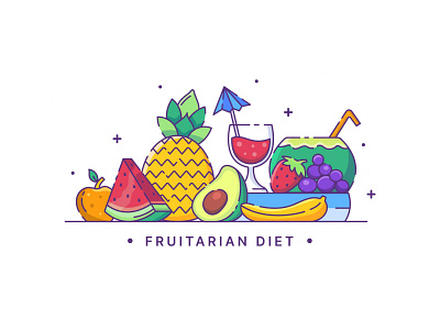 Fruitarian Diet Illustration diet diet vector fruit fruitarian fruitarian diet health vector illustration