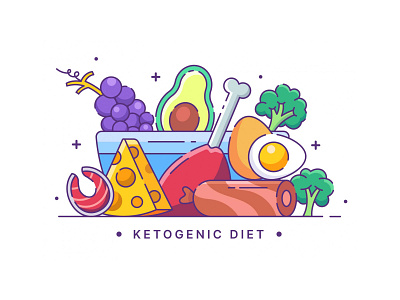 Ketogenic Diet Illustration diet food food vector graphicpear healthy keto ketogenic diet vector illustration