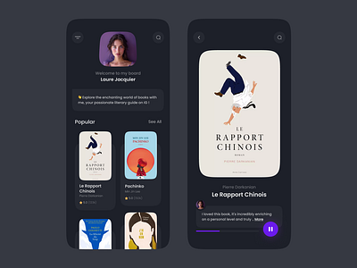 Book readers app black book books dark darkmode readers responsiv ui