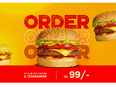 Burger Post branding graphic design illustration illustrator minimal social media ui