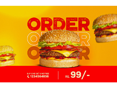 Burger Post branding graphic design illustration illustrator minimal social media ui