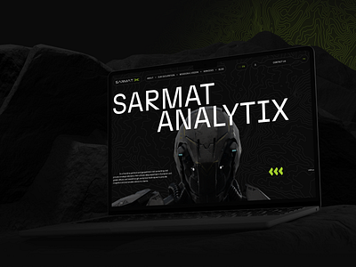 Sarmat Analytix. Hero Screen 3d about us corporate corporate website design green hero screen horizontal menu main page military design ui user experience user interface ux wow website
